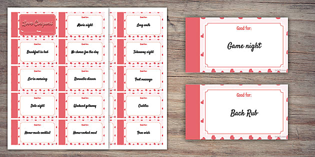 DIY love coupons