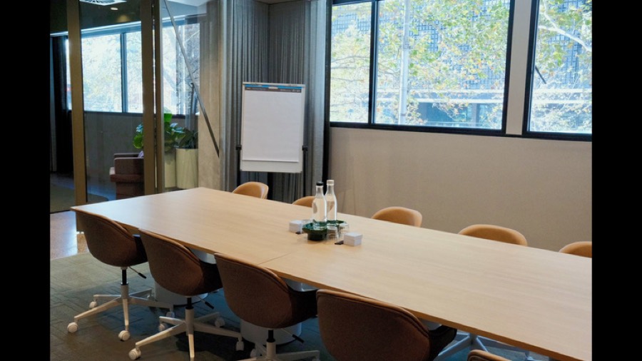 Huddle boardroom with natural light